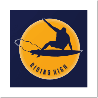 Riding High Surf Silhouette Posters and Art